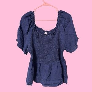 Old Navy Denim Smocked Top Size L